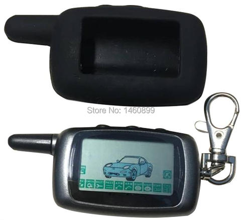 A9 2-way LCD Remote Control KeyChain + A9 Silicone Case For Two Way Car Alarm System Twage Starline A9 Key chain Fob ► Photo 1/5