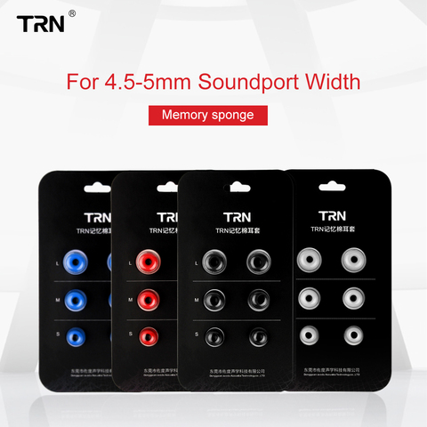 TRN 3 Pairs (6pcs) S/M/L 4.5mm T400 Noise Isolating Memory Foam Eartips For In Ear Earphone Earbud Ear Cushions With Retail Pack ► Photo 1/6
