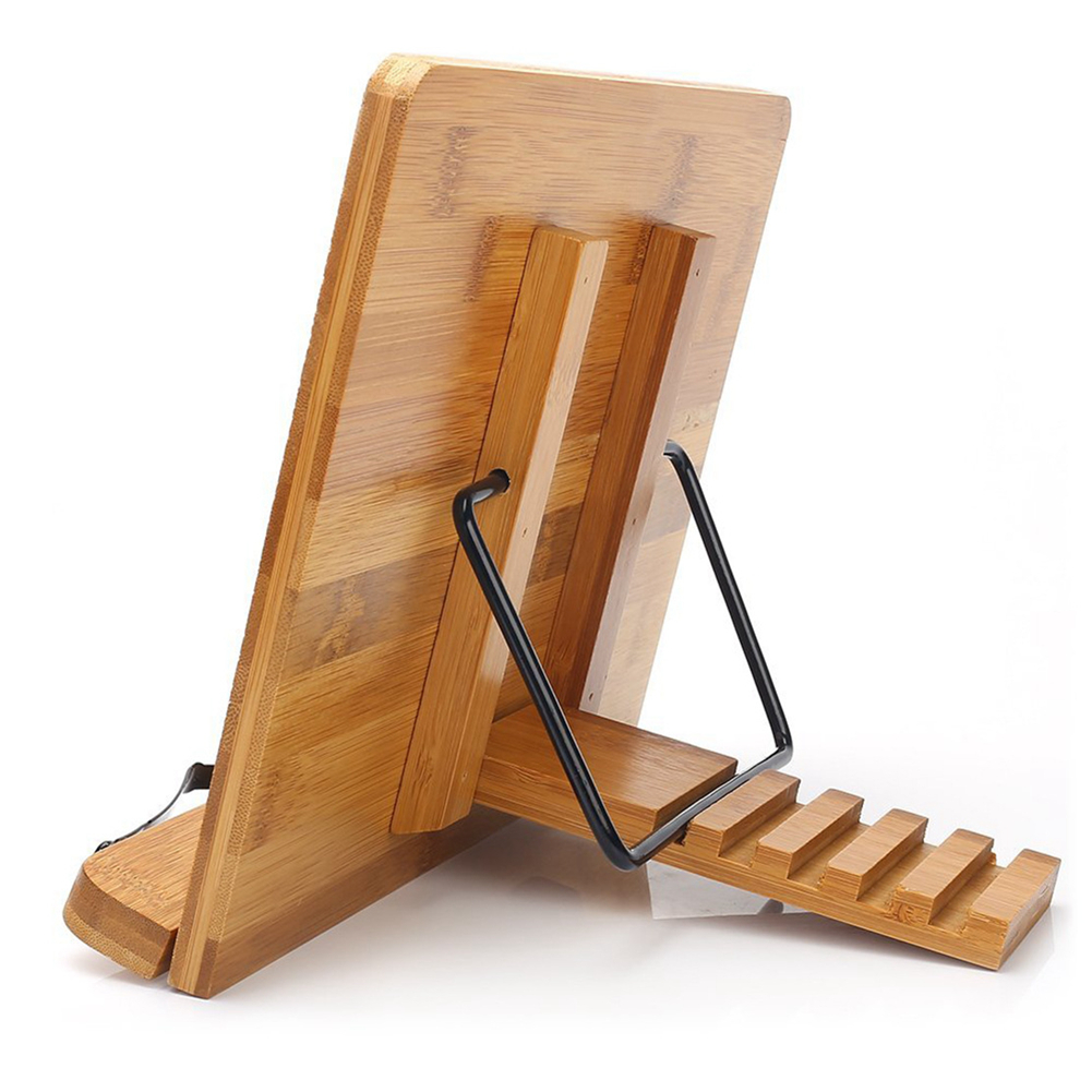 Foldable Adjustable Wooden Cook Book Holder Rack Stand Reading Rest Organiser 