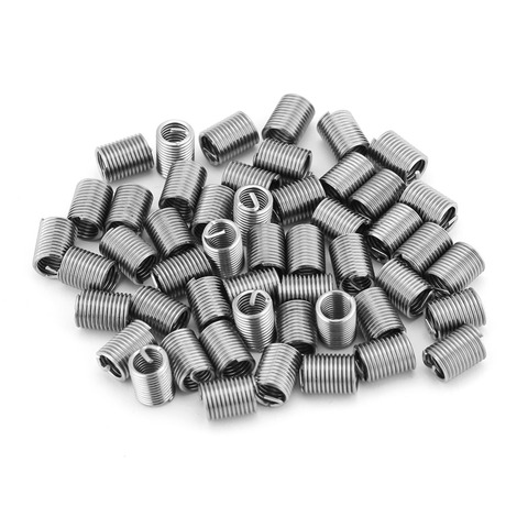 50Pcs Stainless Steel Coiled Wire Helical Screw Bushing Sleeve Set Thread Inserts M6x1.0x2.5D Self Tapping Thread Repair Tools ► Photo 1/6