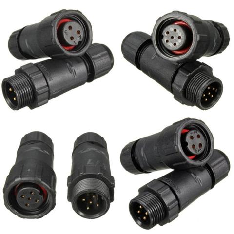 1pc IP68 Waterproof Electric Cable Plug Socket Assembled Soldering Connector 3/4/5/6Pins ► Photo 1/5