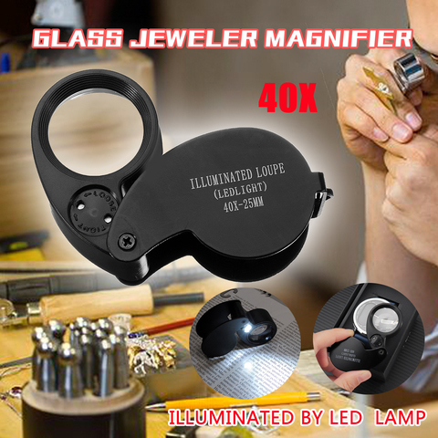 Different Price 40x 25mm Glass Magnifying Magnifier Jeweler Eye Jewelry  Loupe Loop Led Light Watchmaker Tools - Price history & Review, AliExpress  Seller - Mulitest01 Store