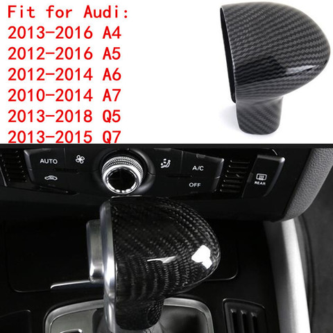 Car Styling automatic speed gear shift knob head carbon fiber cover Sticker For Audi A3 8V S3 A4 B8 A5 A6 C7 S6 A7 S7 A8 Q5 Q7 ► Photo 1/6