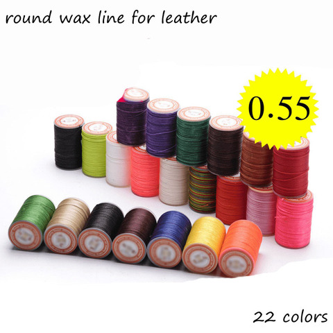 0.55mm round wax line for leather DIY Tools Leather wallet sofa DIY handmade wax rope 0.45- 60meters  21 color Polyester ► Photo 1/4