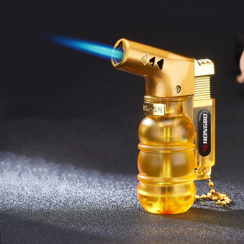 Visible Gas Butane Jet Lighter Turbine Torch Lighter Fireproof Windproof Spray Gun Metal Lighter 1300 C Gas Free Cigarette Acces ► Photo 1/6