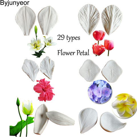 29 Series Flower Petal Silicone Mold Veiners Fondant Mould Clay Gumpaste Mold, Sugarcraft Tools Cake Decorating Tools C337 ► Photo 1/6