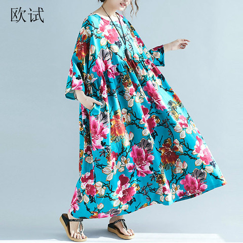 Plus Size Floral Print Cotton Linen Maxi Dress 2022 Boho Flower Dresses For Women 4XL 5XL 6XL 7XL Summer Oversized Long Dress - Price history & Review | AliExpress Seller - Madam Plus Size Floral Print Cotton Linen Maxi Dress 2022 Boho Flower Dresses For Women 4XL 5XL 6XL 7XL Summer Oversized Long Dress - Price history & Review | AliExpress Seller - Madam