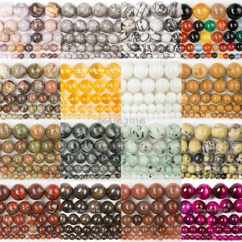 Wholesale Assorted Natural Loose Round Healing Stone Full Strand Gem Bead for DIY Bracelet Necklace Jewelry Making 4/6/8/10mm ► Photo 1/6