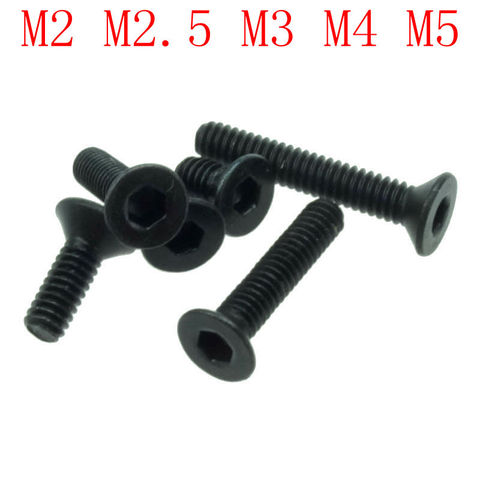 Grade 10.9 Alloy Steel M2 M2.5 M3 M4 M5 M6 M8 M10 Flat Head Countersunk Head Black Hex Socket Head Cap Screw ► Photo 1/6