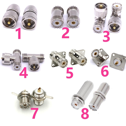 JX Store 2pcs RF coaxial coax adapter UHF PL259 SO239 to UHF PL259 SO239 type Connector ► Photo 1/6