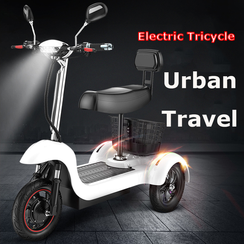 Daibot Electric Tricycle Scooter Three Wheel Electric Scooters 12 inch 48V 500W Portable Electric Scooter Adults With Two Seat ► Photo 1/6