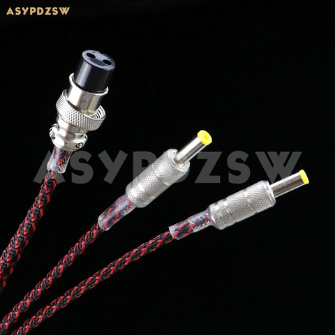 1.2Meter Silver plated wire GX16mm-2PIN to 2 PCS 5.5*2.1mm male Linear power supply cable ► Photo 1/5