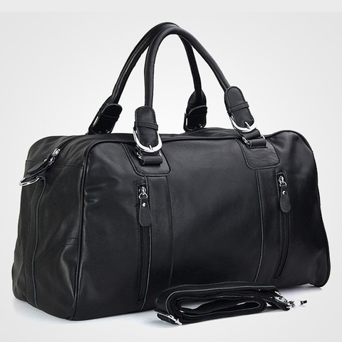 Fashion Men Genuine leather Travel Bags Men Luggage Bag real Leather Weekend bag Duffle Bag Large Overnight Tote Handbag Big ► Photo 1/6