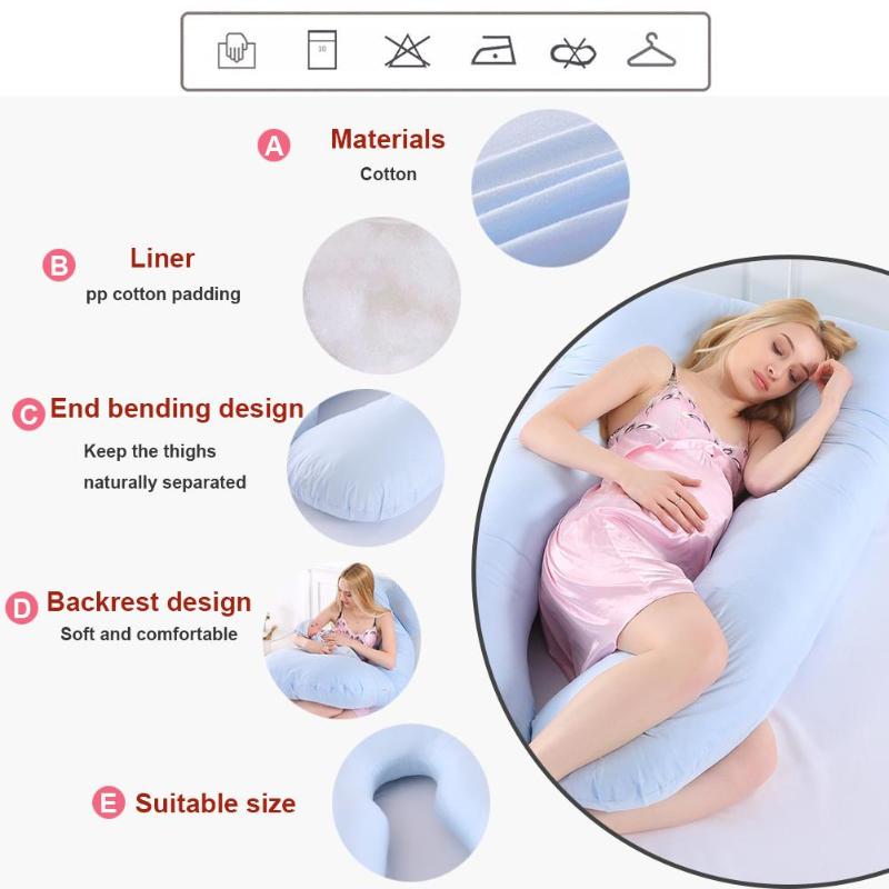 New Sleeping Support Pillow For Pregnant Women Body Cotton Pillowcase U Shape 