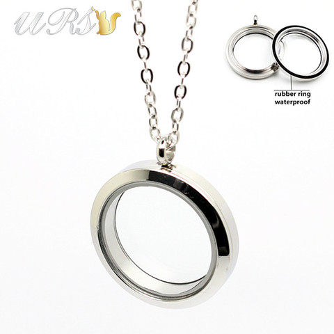 20mm/25mm/30mm/35mm twist-off waterproof locket 316L stainless steel plain floating memory locket pendant with necklace ► Photo 1/6
