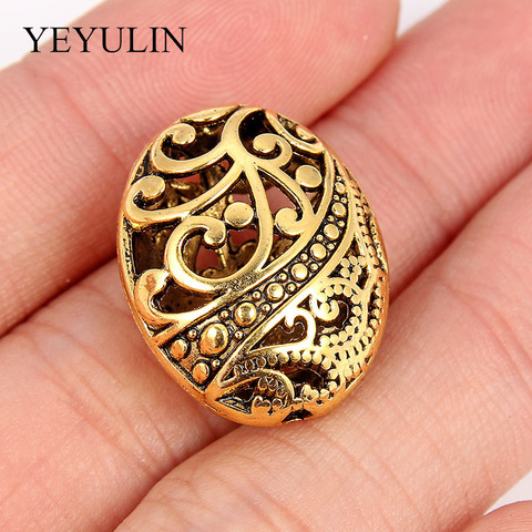 5Pcs Hole Antique Gold Round European Big Hole Beads Spacer Bead For DIY Jewelry Making Charms Bracelets Accessories ► Photo 1/6