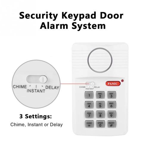 Security Keypad Door Window Alarm System 3 Settings with Panic Button for Home Office ABS ► Photo 1/6