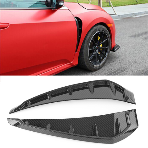 Car Shark Grille Air Flow Side Vent Exterior Grill Decoration For Honda Civic 2016 2017 2022 ABS Plastic Carbon Fiber ► Photo 1/6