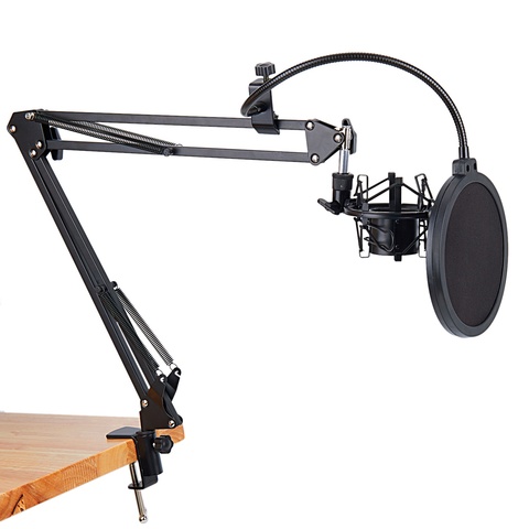 NB-35 Microphone Scissor Arm Stand and Table Mounting Clamp&NW Filter Windscreen Shield & Metal Mount Kit ► Photo 1/6