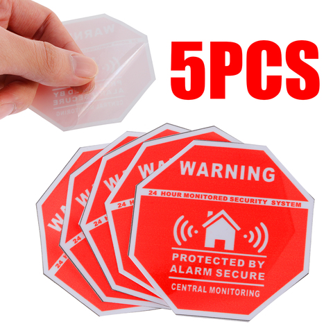 5pcs/set Home Alarm Security Sticker Warning Signs Decals Window Door Stickers 7.5*7.5cm For Saftey System Supplies ► Photo 1/5
