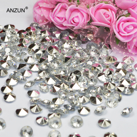 1000pcs 4.5mm/6mm/8mm/10mm Wedding Centerpiece Party Decoration Diamond Confetti Table Scatters Acrylic Crystals Silver ► Photo 1/4