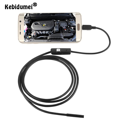 Kebidumei 1M 7mm USB Cable Mini Rigid Inspection Camera Snake Tube Waterproof Endoscope Borescope With 6 LED For Android Phone ► Photo 1/6