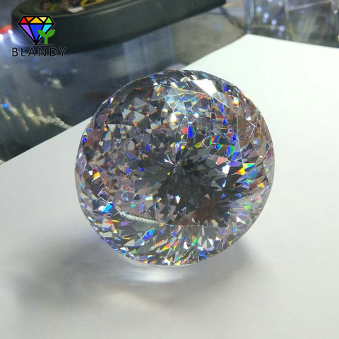 Big Size 30~100mm Round Brilliant Cut CZ Stone 1pc/lot 5A Quality White Cubic Zirconia Synthetic Gems For Jewelry ► Photo 1/5