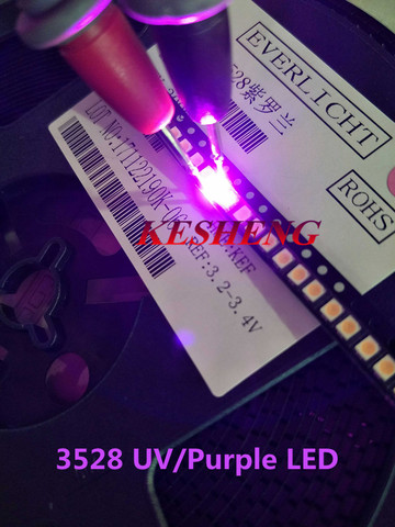 SMD led diode KESHENG 100pcs 3528/1210 purple/uv smd/smt plcc-2 high quality ultra bright light-emitting diodes ► Photo 1/1