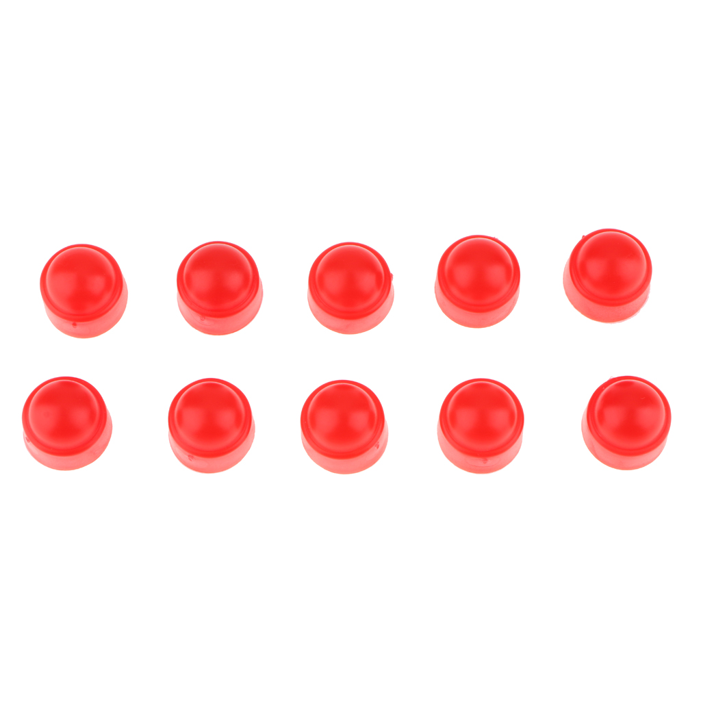 10PCS Red Plastic Dome Hex Hexagon Bolt Nut Protection Caps Covers 