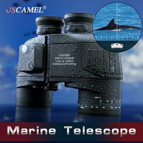 NEW Military 10x50 Hd Marine Binoculars Zoom Rangefinder Compass Hunting Telescope Eyepiece Waterproof Nitrogen Army Green Bak4 ► Photo 1/1