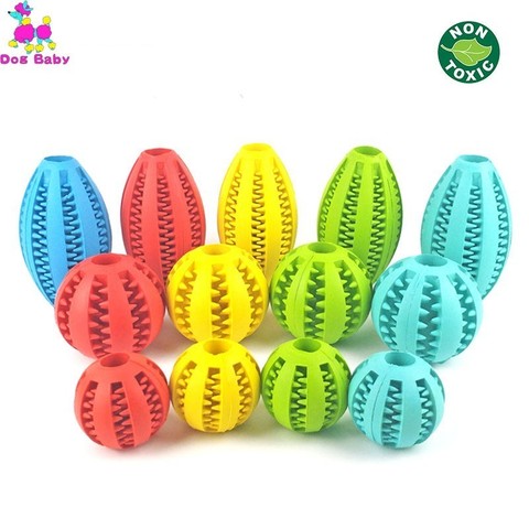 Dog Ball Toys for Small Dogs Interactive Elasticity Puppy Chew Toy Tooth  Cleaning Rubber Food Ball Toy Pet Stuff Accessories