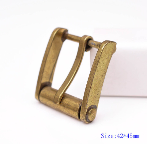 45*42MM (INNER 32 MM) Novelty Mens Retro Solid Brass Single Prong Pin Metal Roller Belt Buckle ► Photo 1/6