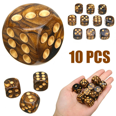 10Pcs/Set New Modern Six Sided Game Dice  Mixed Colored Dice Game Playing High Quality Dice For Parties TRPG Gamer ► Photo 1/6