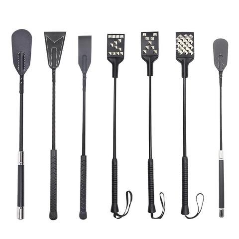 1pc Long Handle Faux Leather Riding Crops BDSM Bondage Spanking Paddle Whips Sex ToyAdult Sex Toy For Men Women  Sex Shop ► Photo 1/6