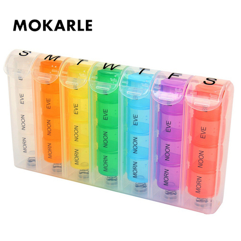 28 Grid Spring Pill Box 7 Day Weekly Pillbox Plastic Storage Container Medicine Box Storage Of Tablets Colorful Pill Dispenser ► Photo 1/6