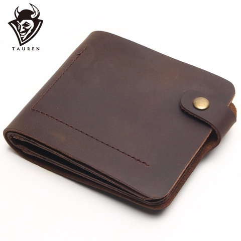 2022 Top Cow Layer Genuine Leather Men Vintage Wallet Cowhide Crazy Horse Full Leather For Men Coin Purse ► Photo 1/6