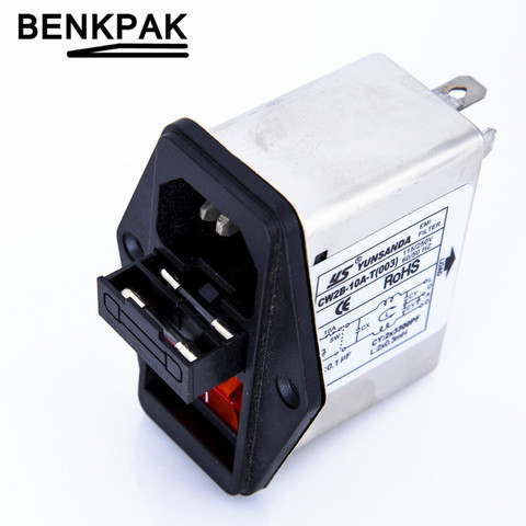10A power EMI filter with big rocker switch & socket Connector CW2B-10A-T(003) ► Photo 1/6