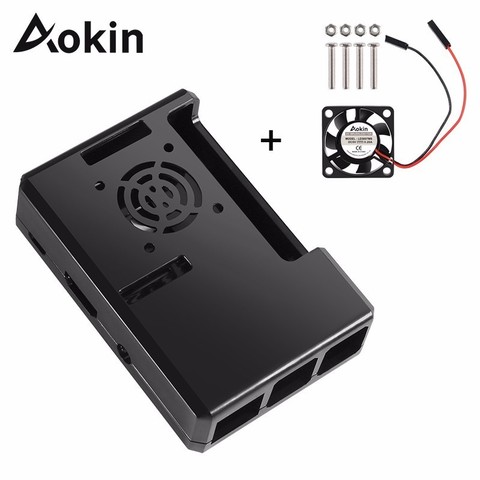 Aokin For Raspberry Pi 4 3 3B Plus Case ABS Protective Shell Removable Case With Cooling Fan For Raspberry Pi 3 B+/3/2/ B+ ► Photo 1/1