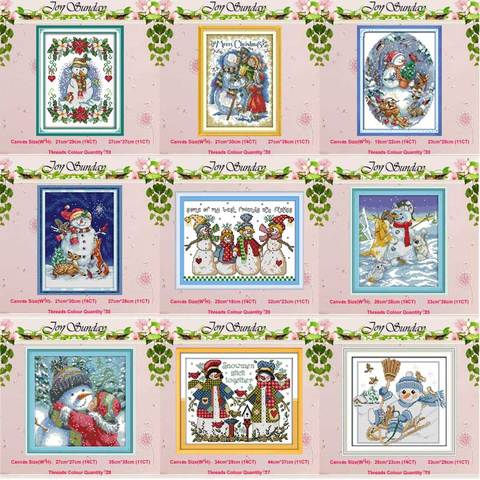 Christmas Snowman reindeer counted Cross Stitch 11CT 14CT Cross Stitch Set Wholesale DIY Cross-stitch Kit Embroidery Needlework ► Photo 1/1