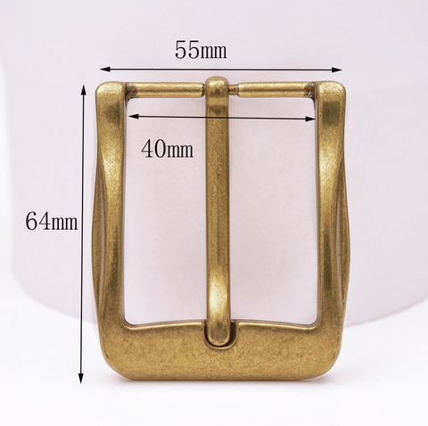 64*55MM (INNER 40 MM) Cool Solid Antique Brass Casual Men Single Pin Prong Leather Belt Buckle ► Photo 1/6