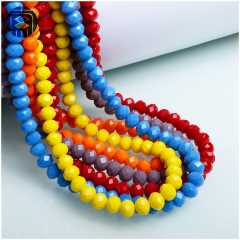 China Crystal Beads Factory Multicolor 4mm 6mm Rondelle Glass Beads Jewelry Making ► Photo 1/6