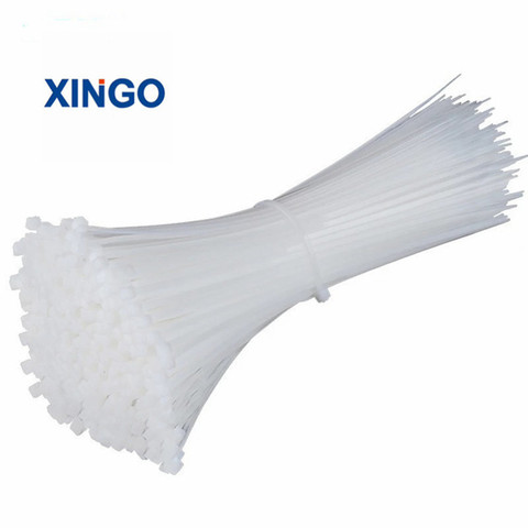 Xingo 120mm Self-locking Nylon Cable Ties 100pcs Plastic Zip Tie 18 lbs UL RoHS SGS Approved Loop Wrap Ties white and black ► Photo 1/6