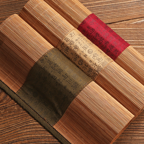 Creative Handmade Tea Mats Placemat Table Mat Coasters Chinese National Bamboo Filament Decor Crafts Linen Cotton Table Runner ► Photo 1/1