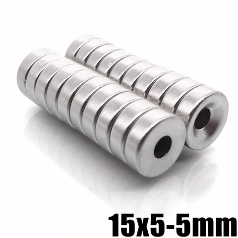 20PCS 15x5 Super Strong Round Neodymium Countersunk Ring Magnets 15 mm x 5 mm Hole: 5 mm Rare Earth N35 Neodymium 15*5 ► Photo 1/6