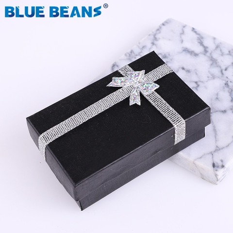 2022New Engagement Ring jewelry organizer shape Black box Earrings Necklace Bracelet Gift Boxes Holder carton bow case Square .. ► Photo 1/6