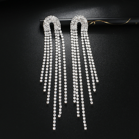 Rhinestone earrings Tassel Drop Earring For Women Luxury Jewelry Long Dangle Earing 2022 Party fashion accessories E619 ► Photo 1/6