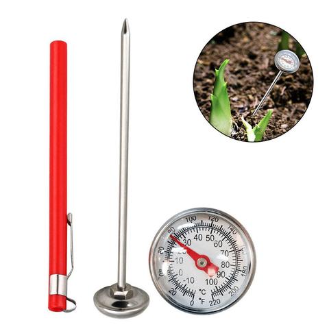 Stainless Steel Soil Thermometer 127mm Stem Read Dial Display 0-100 Degrees Celsius Range For Ground Compost Garden Supplies ► Photo 1/6