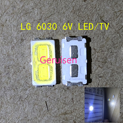 For 100PCS LG SMD LED 6030 6V 1W Cold White For TV Backlight LED Beads best quality LATHT420M ► Photo 1/2