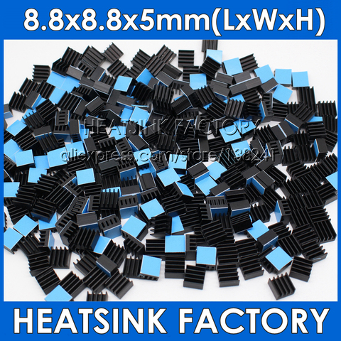 HEATSINK FACTORY 20pcs Aluminum Routing Black Heatsink 8.8x8.8x5mm Chip Cooling Radiator for A4988 Chip With Thermal Pad Stick ► Photo 1/6