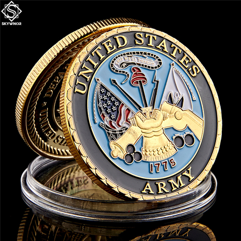 American Military Coin Colorful Marine Corps Gold Plated Coin Challenge Medal Commemorative Coin ► Photo 1/6